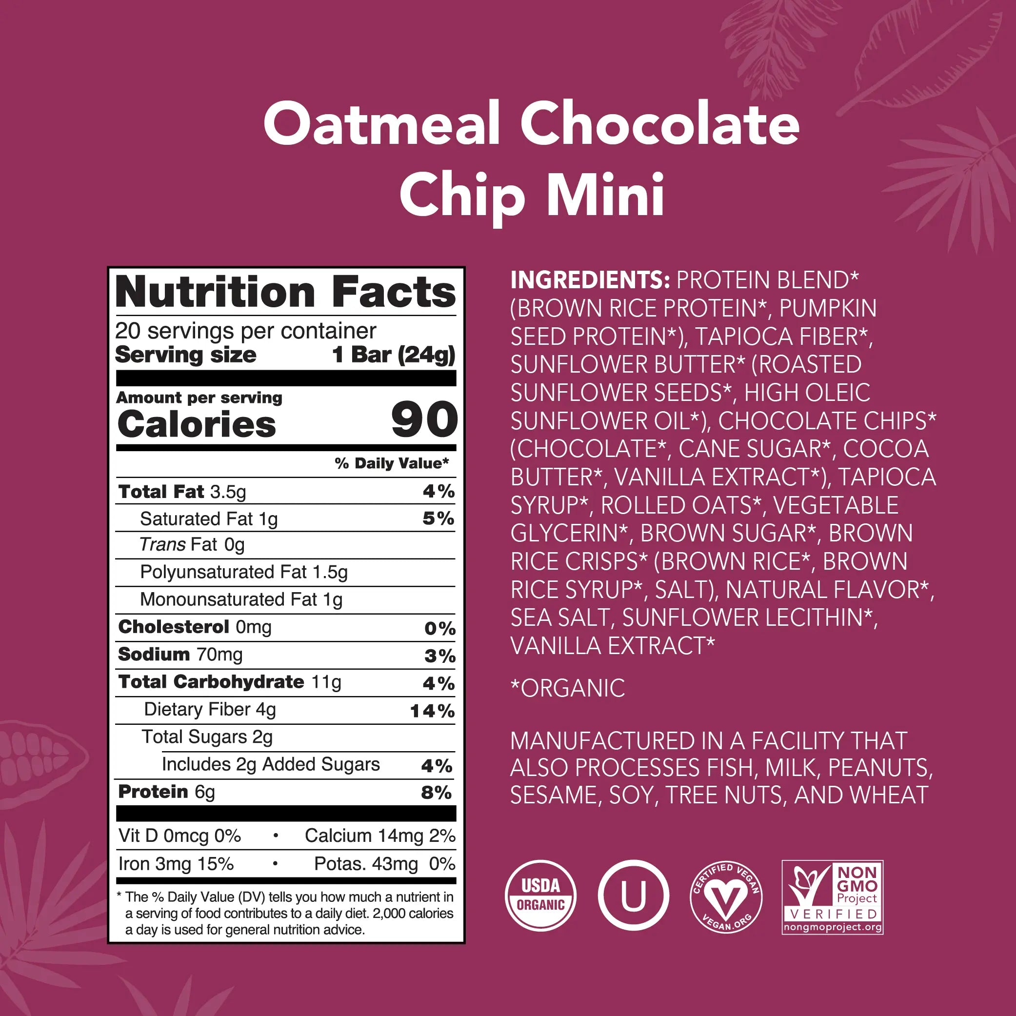 Oatmeal Chocolate Chip - Mini Bars - Image 3